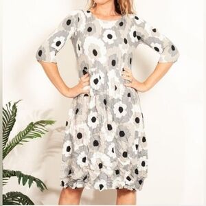 Alquema 3/4 Sleeve Smash Pocket Mini Dress - Flower Spot Size US 6